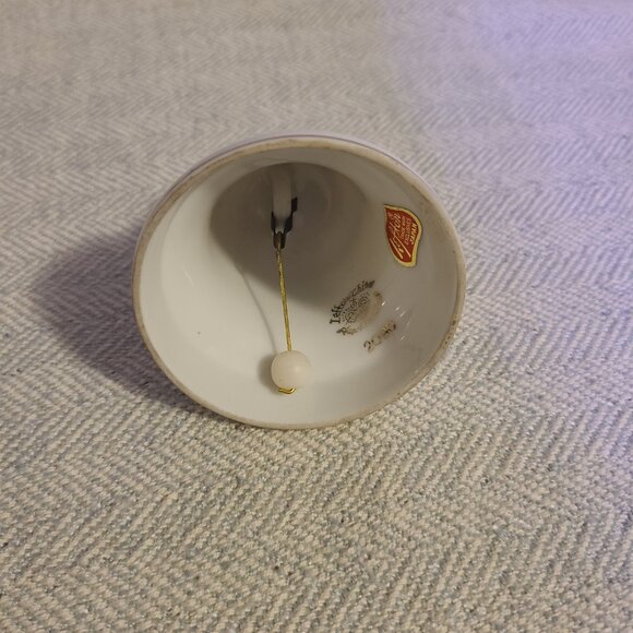 Lefton hand painted Christmas holiday bell with cardinal and holly - Picture 9 of 9